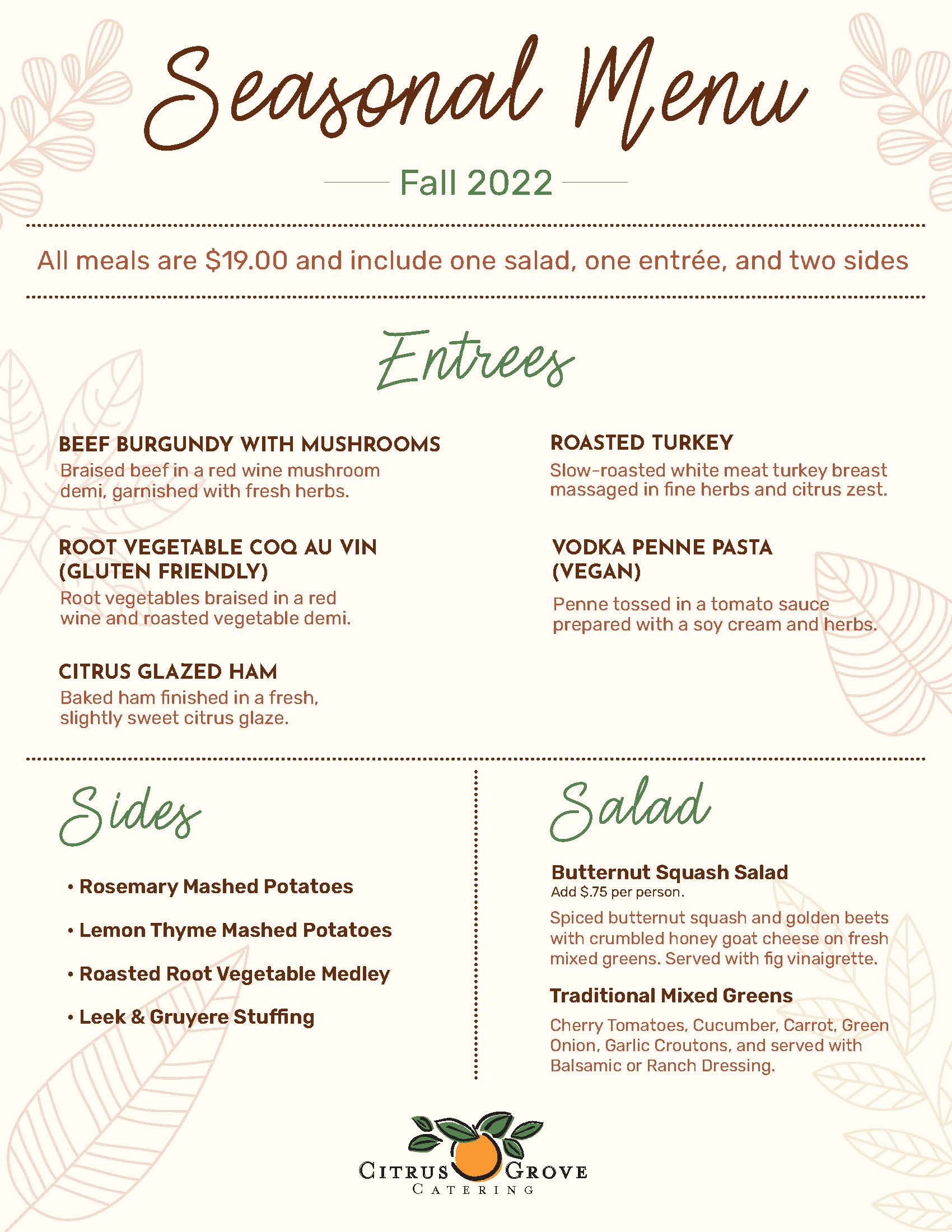 Season Menu Dining Services